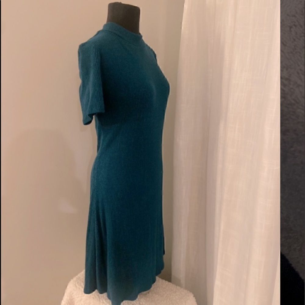 Velvet Torch Ribbed Mock Neck Short Sleeve Dress